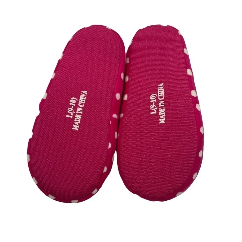 NWT Disney Minnie Mouse Red Polka Dot Slippers Size Large Toddler Girl